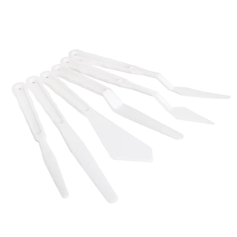 6pcs plastic pallet knife oil painting on canvas