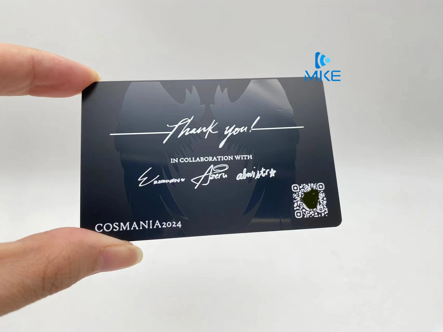 Custom matt black membership gift Different Barcode metal business cards