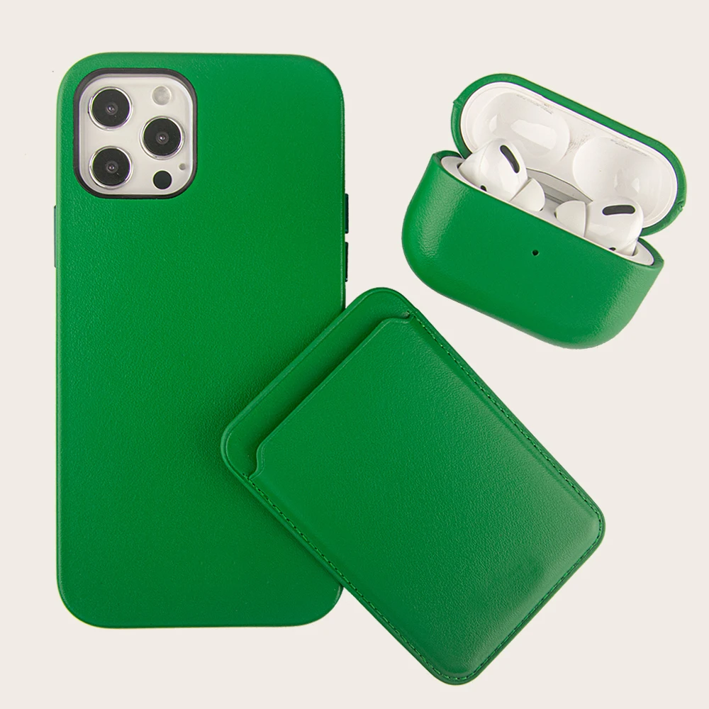 Custom strong magsafe phone card holders leather magnetic holder card sleeve rfid leather