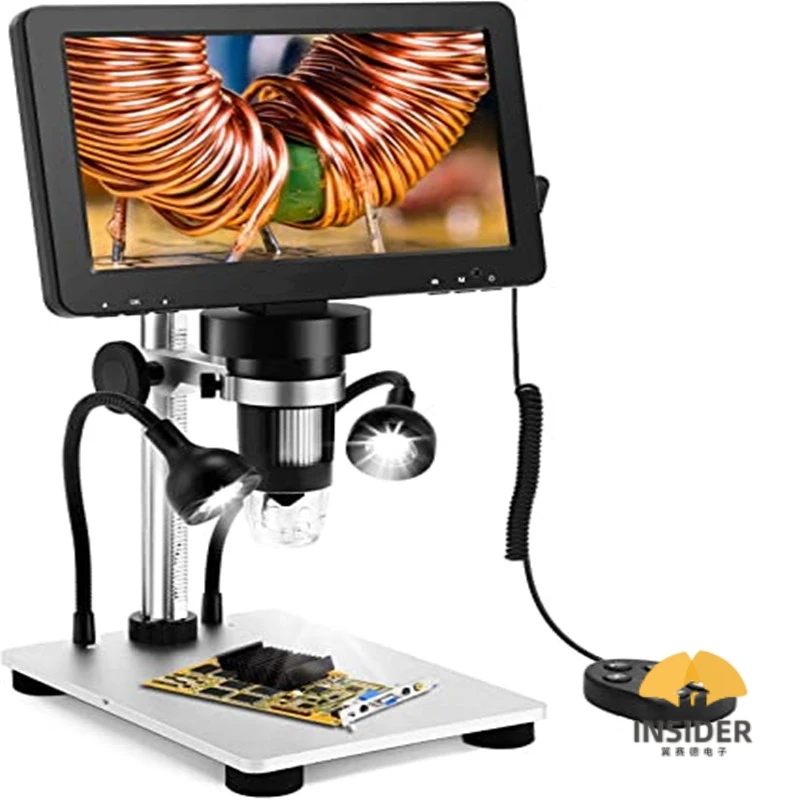 7-Inch LCD Digital Microscope 1200X Magnification,1080P Video Microscope, With Metal Bracket 12 Million Pixels Ultra-Precise