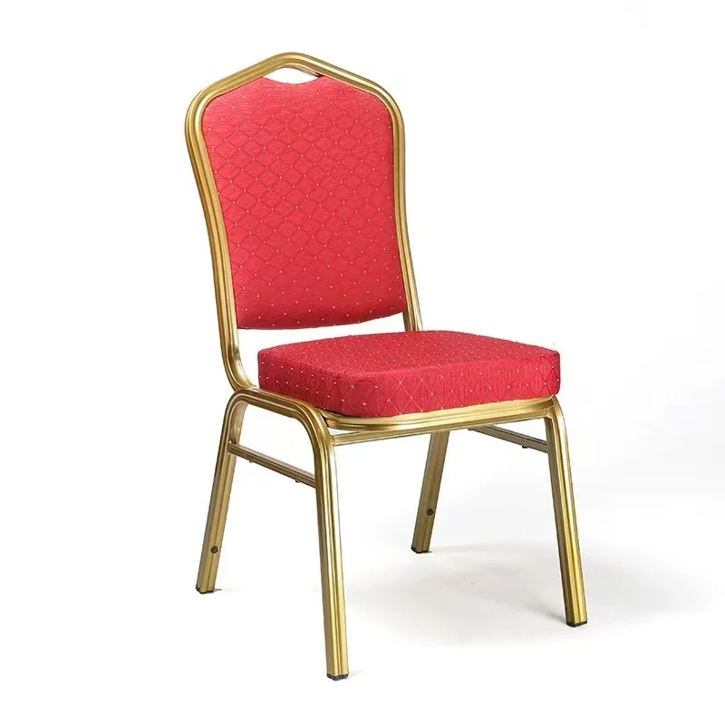 Red banquet auditorium hotel hall chairs conference training chair Factory direct supply stackable metal theater church chair