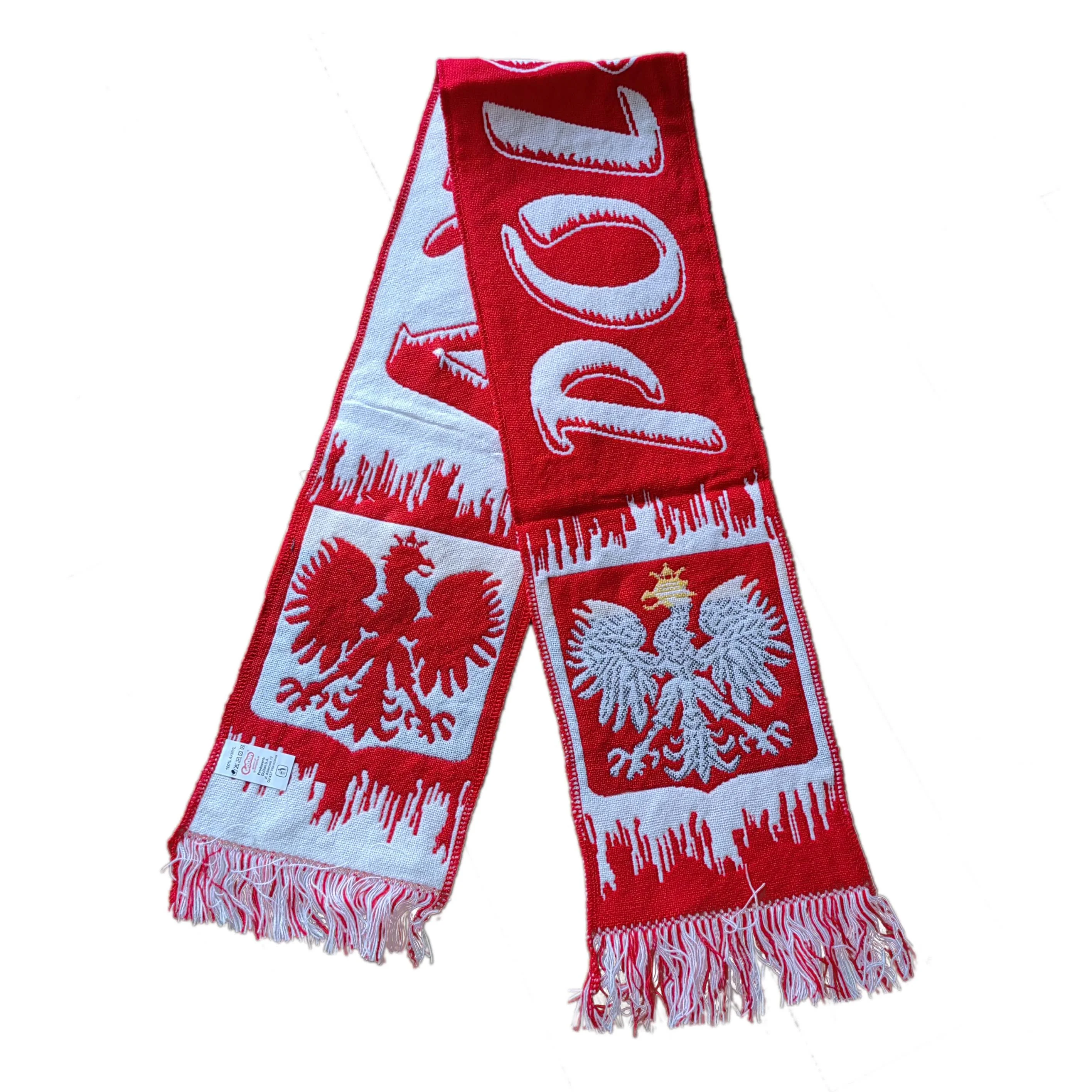 Customized Logo Acrylic Jacquard Knitted Football Sport Team Fan Scarf Germany Soccer Scarf