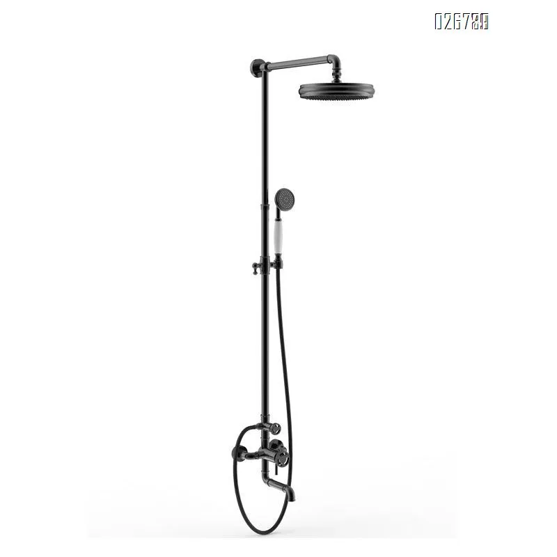 Classic Vintage Bathroom Exposed Rainfall Shower System with Handheld Shower & Tub Spout