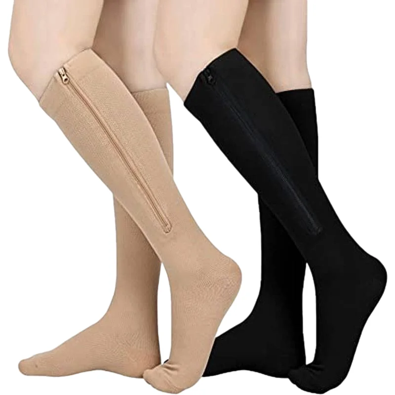 Amazon hot sale with zipper medical compression socks anti-embolism socks to prevent varicose veins calf socks