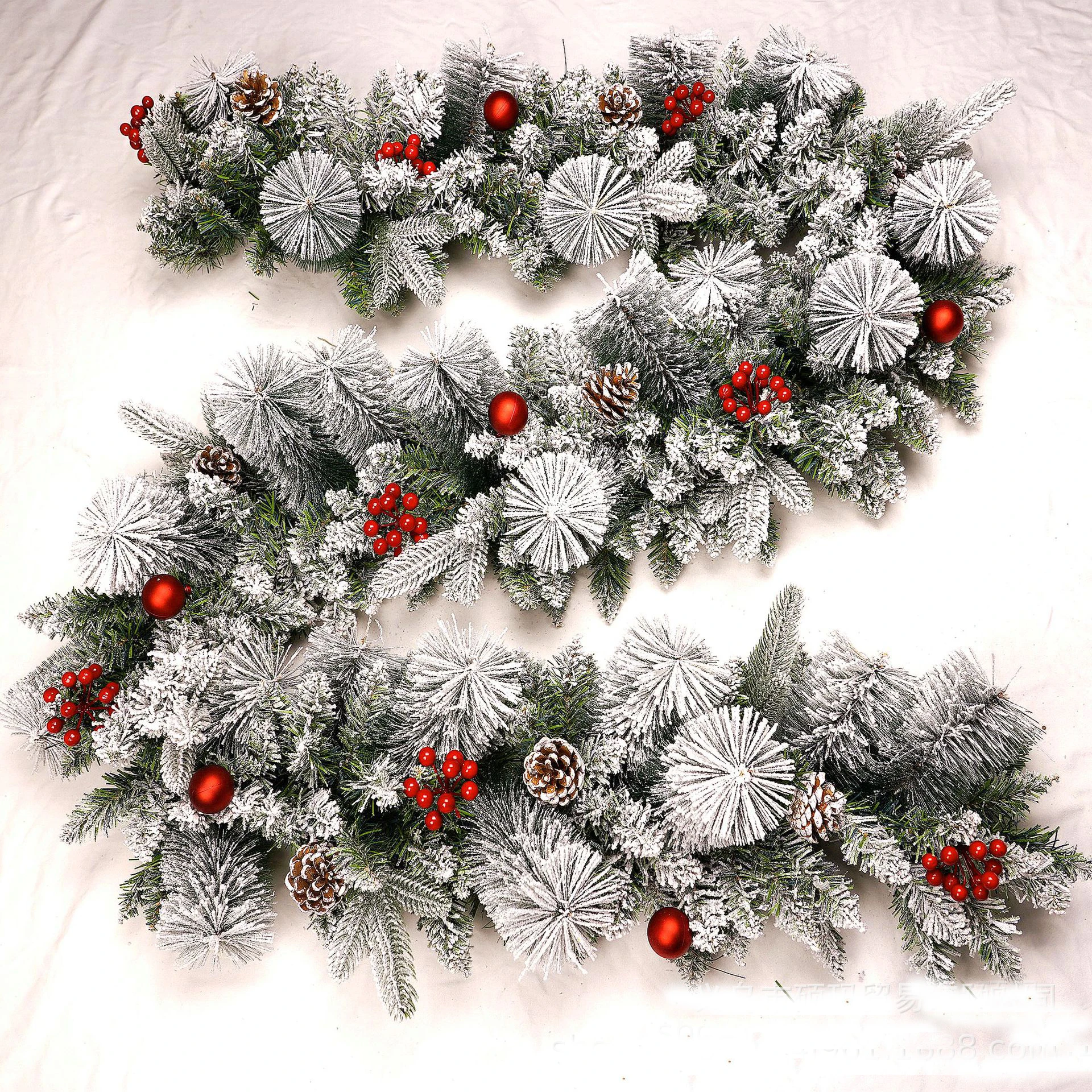 2.7 meters  hanging ornament flower rattan rack flocking wreath rattan christmas decorations
