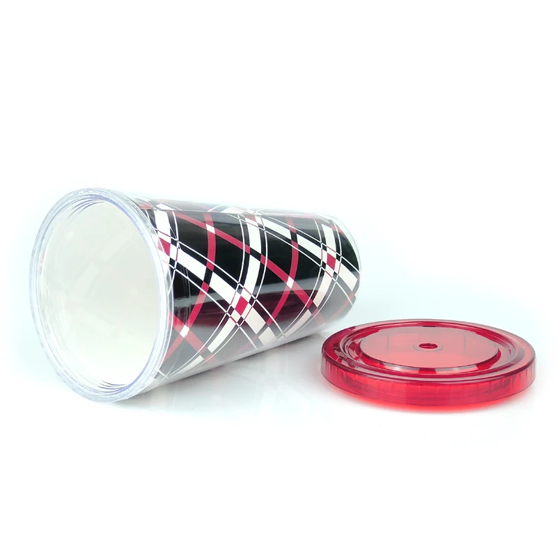 16oz double wall acrylic skinny bottle clear tumbler plastics water bottle drinking cup tumblers with straw