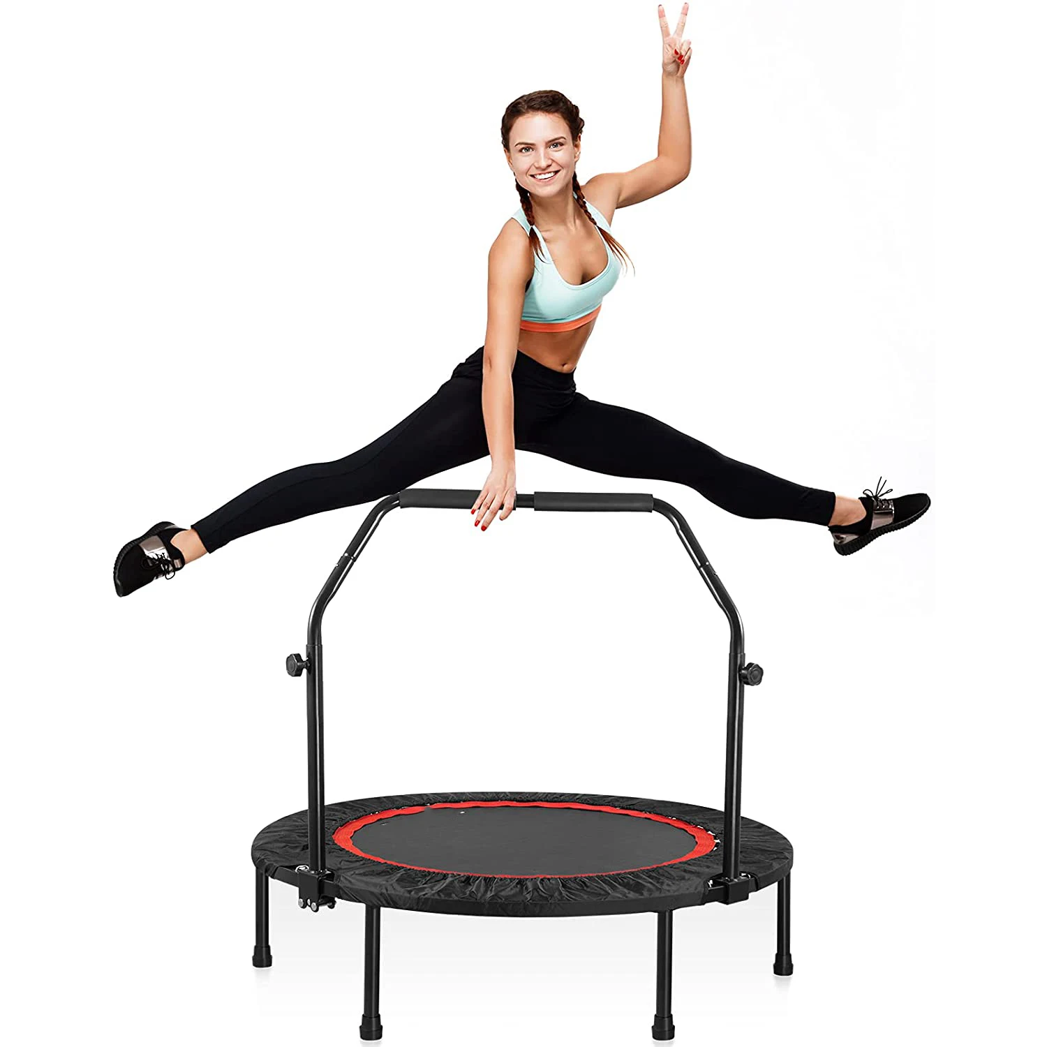 MUCHAN 40/45 polegadas mini trampolim ao ar livre interno redondo primavera equipamento de fitness redondo