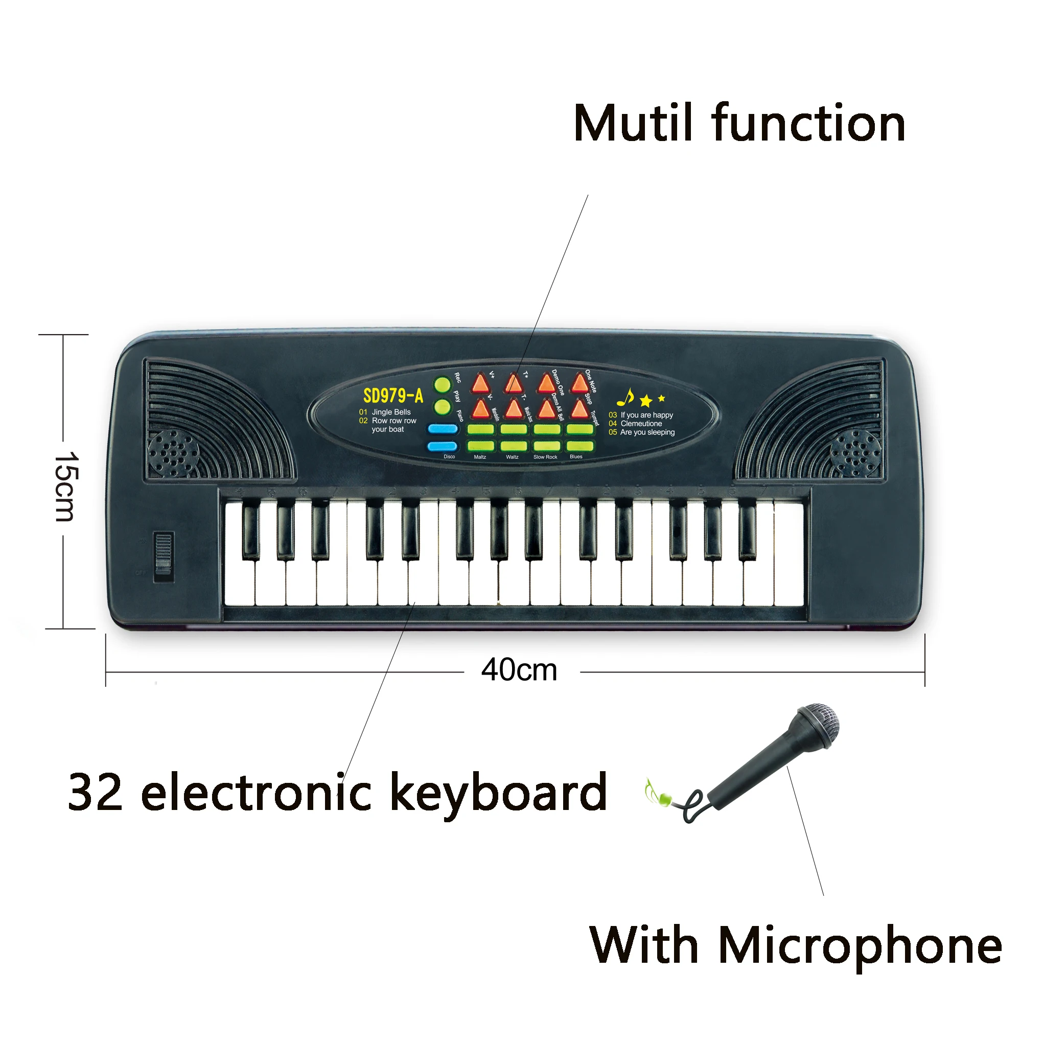 Popular 32 key music synthesizer toy electronic piano kids piano made in chaina