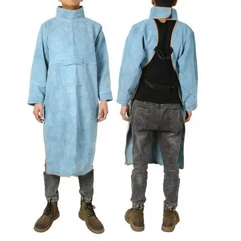 Industrial Welding Flame Proof Split Leather Welding Protective Jackets Work Wear