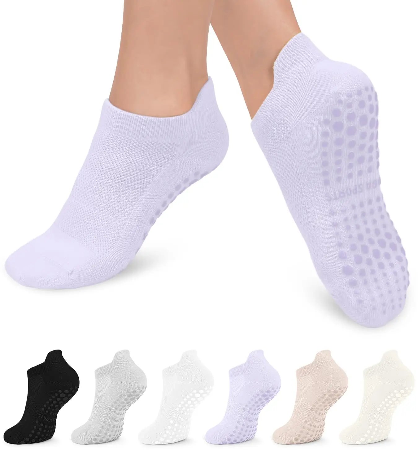 Non-Slip Grips Men Women Yoga socks Colorful Cotton Anti Slip Silicone Gym Pilates Ballet Sport Dance Low Cut Socks