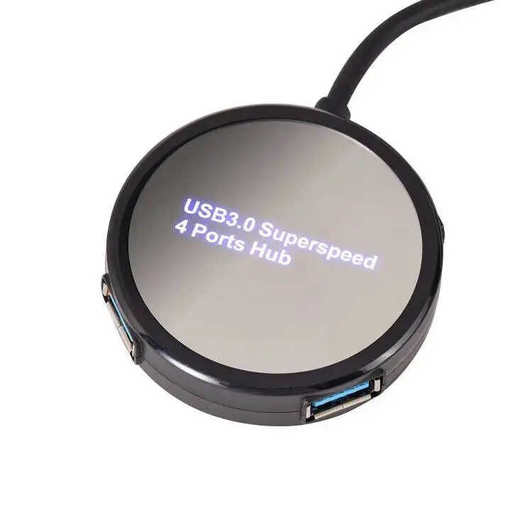 Bulk order customized superspeed LED Logo USB 2.0 hub 4 ports USB 2.0 HUB card reader