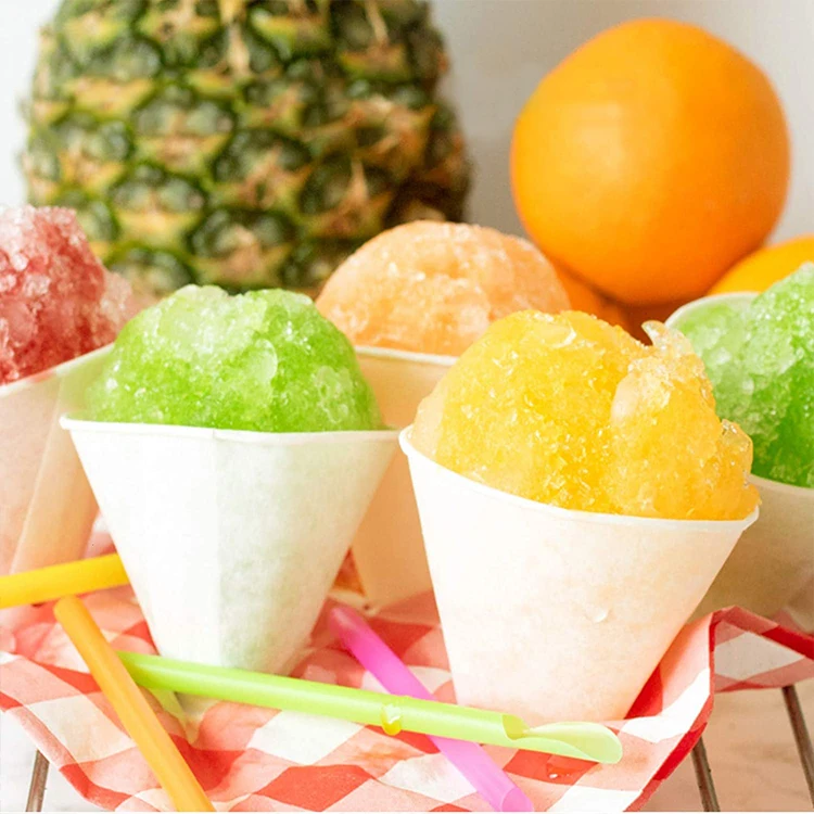 Custom Disposable Cone Water Paper Cups Biodegradable 6oz Ice Cream Kraft paper Cups