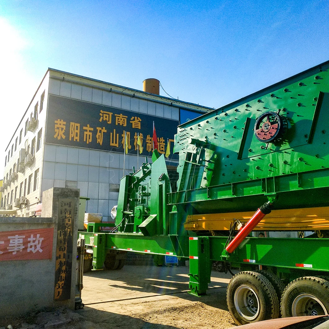 2018 China New Design Wheel Mobile Crushing Station, Mobile Impact Stone Crusher with Vibrating Screen