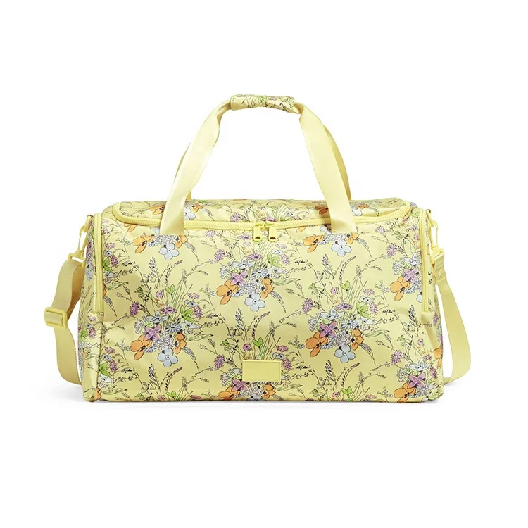 Custom Portable Waterproof Ladies Travel  Gym Tote Duffle Bag Outdoor Sports Duffel Bag with Shoes Pocket