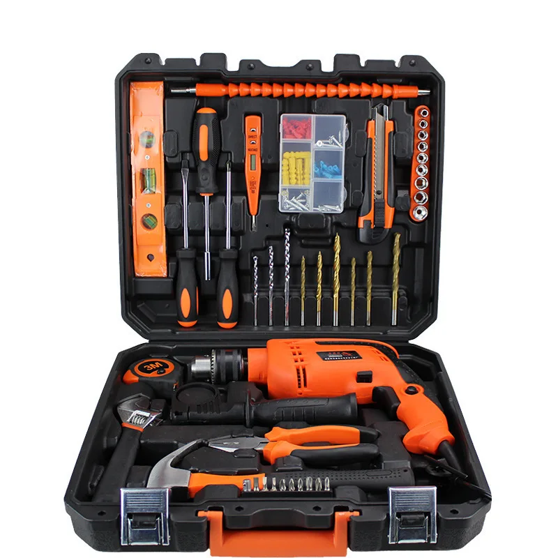 Hot Selling Multilunctional Household Electric Toolbox Set Repair Kits Hand Drill Battery Tool Sets Tool Manufacturer MYJ-010-3