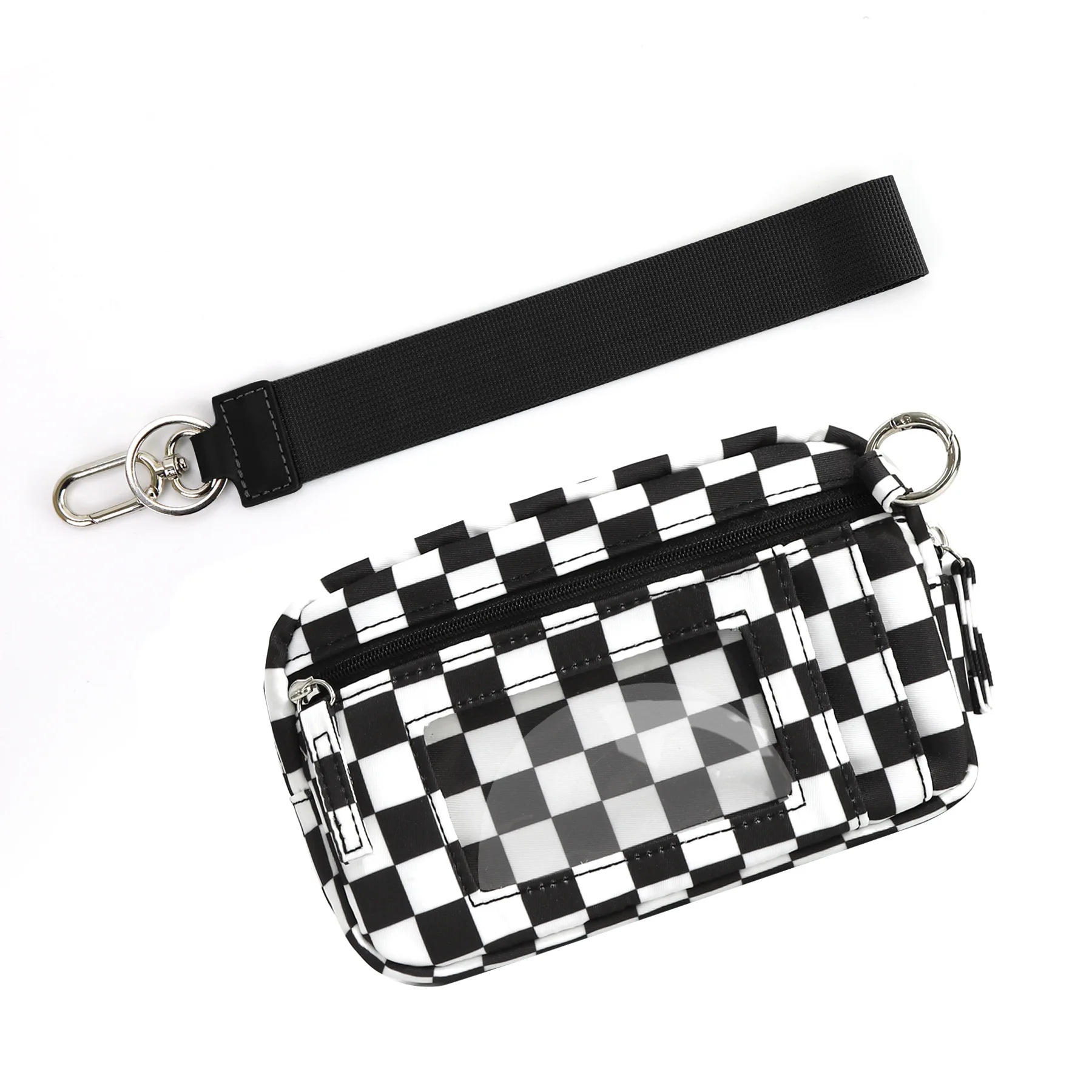 2025 New Design Portable Nylon Credit Card Purse Mini Carry All Wallet Pouch Clear Bag With Strap