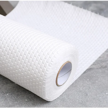 Disposable Washable Reusable Wood Pulp Kitchen Cleaning Cloths Lazy Rags Wet and Dry Cleaning Paper Towels Hexagon Pattern