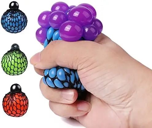 Stress Relief Squeezing Soft Rubber Vent Grape Ball Hand Wrist Toy Funny Geek Gadget Vent Toy, Grape Slime Soft Squeeze Ball Toy