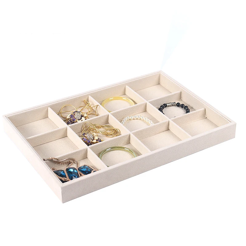 Bracelet Earring Storage Display Tray Rectangle Ring Display Plate Flannel Necklace Jewelry Tray