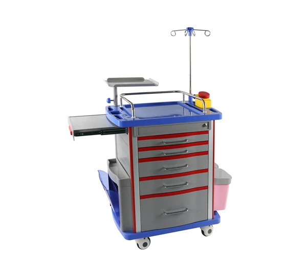 Hot sale portable and flexible medical cart with rotating caster medical treatment cart
