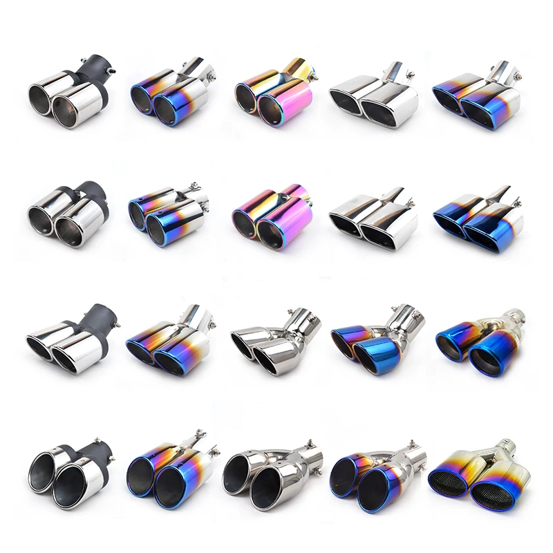 Hot Sale Customize Logo Color Exhaust Pipe Tail Throat Exhaust Tips Muffler Pipe Universal