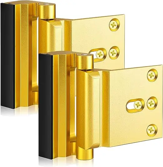 Extra safety defender home security door lock  satin nickel child proof night latch lock door reinforcer