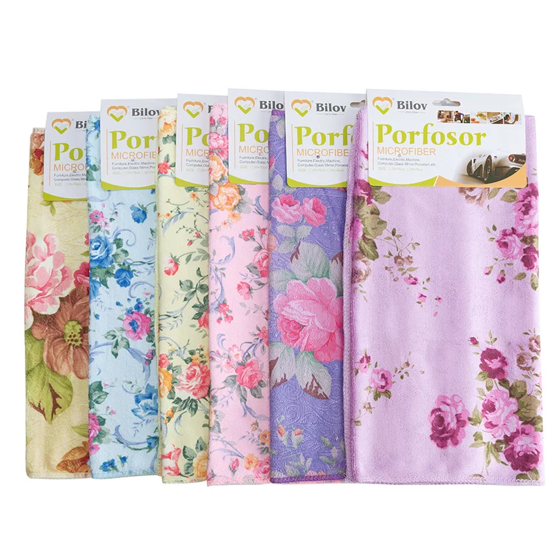 Factory  Wholesale Quick Dry Microfiber cleaning cloths Custom Digital Printing Kitchen towels  Absorbent dish Towels 35*75cm