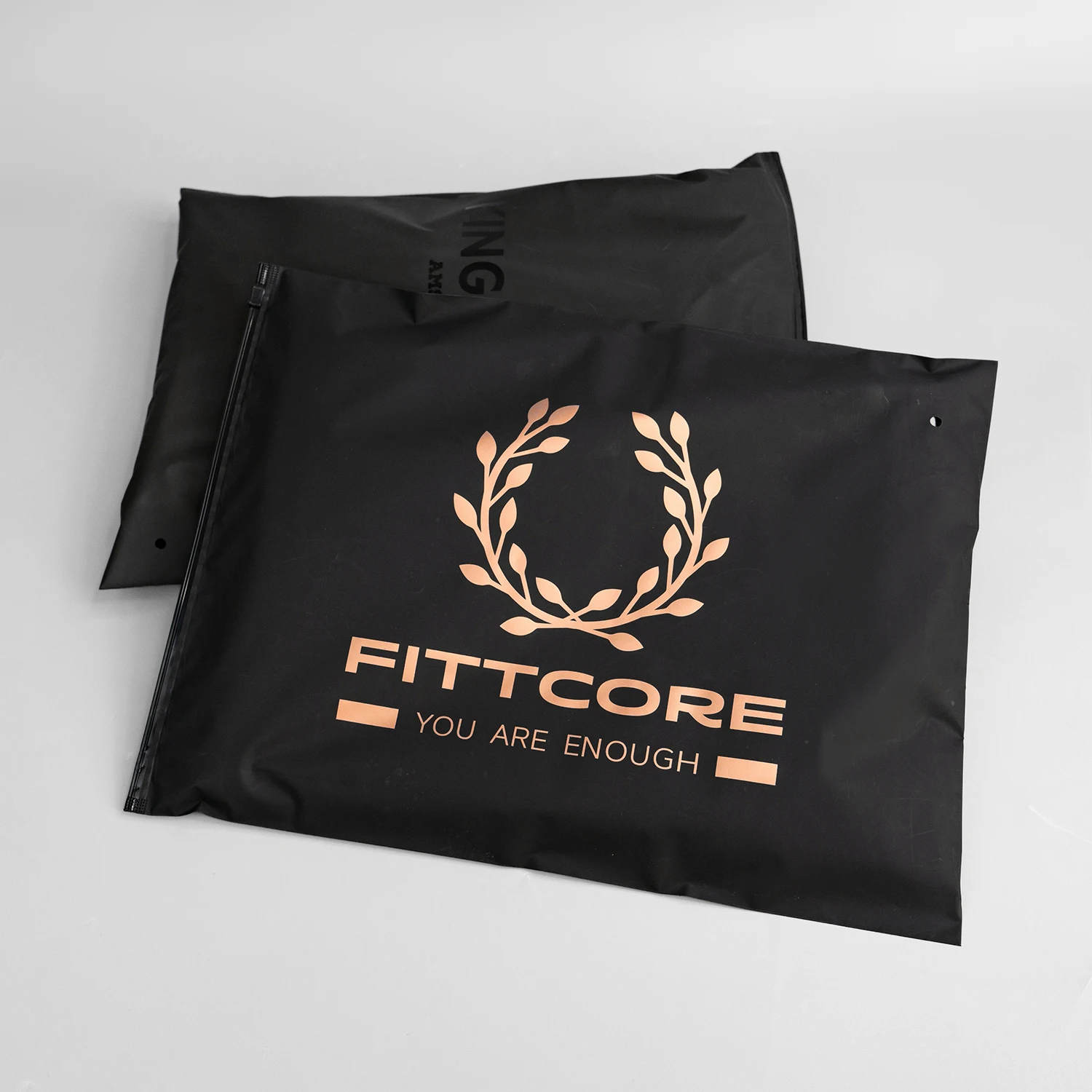 High Quality frosted Zipper Bag Rose gold logo Custom Plastic Shipping T shirt Ziplock Matt clothing packaging bags,garment bag