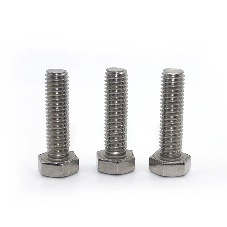M8 M10 M12 ss304 stainless steel hexagon head hex bolts din 933 hexagon bolt
