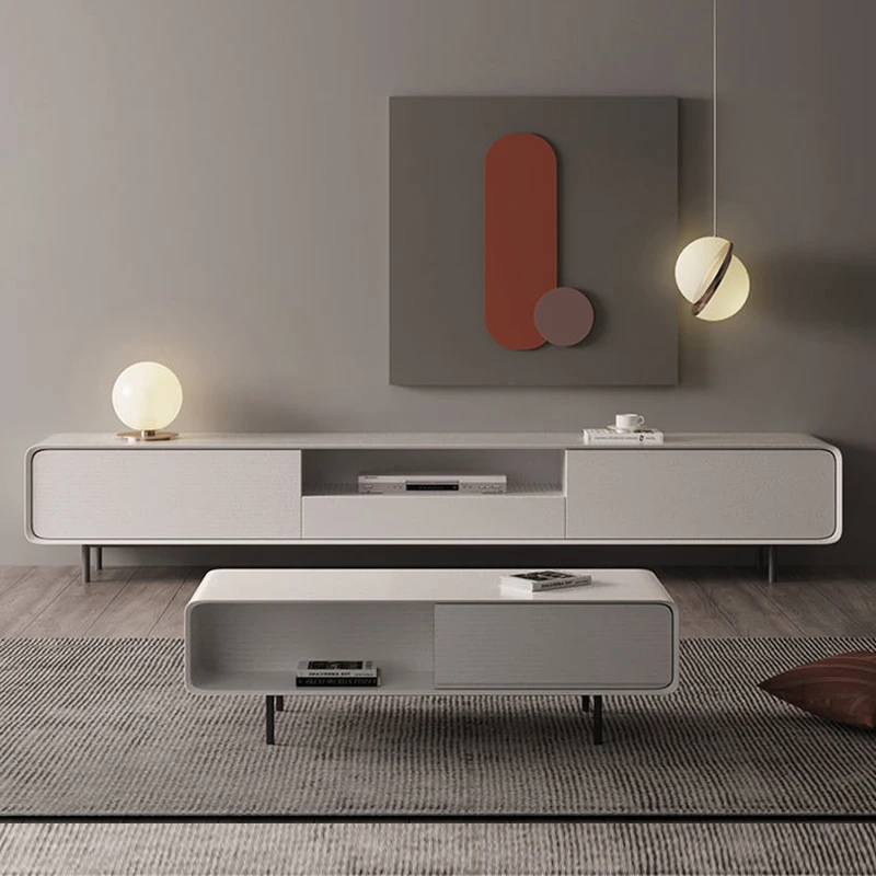 Wholesale Tea Table Modern TV Stand Cabinet Floor Standing TV Unit Wooden TV Bench With Iron Legs For Living Home Furniture