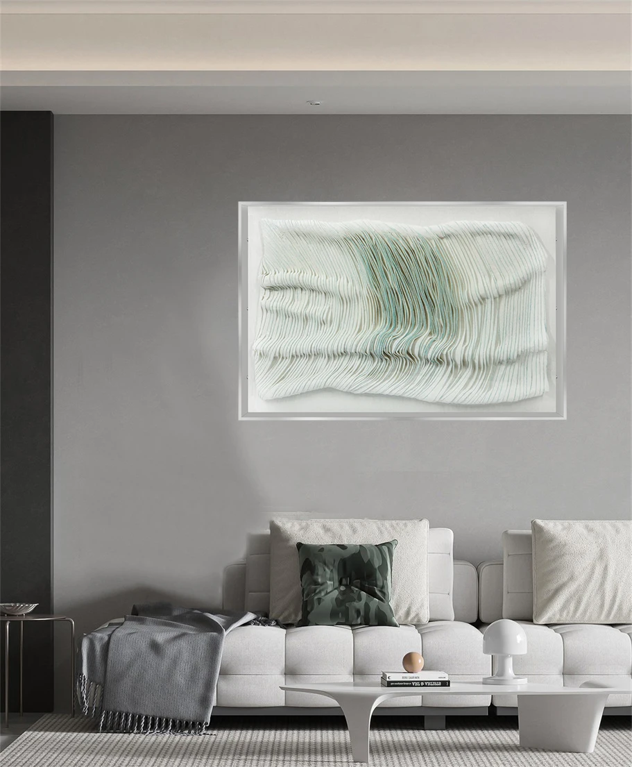 Home Decoration Wall Decor Large Handmade 3D Art White Abstract Painting