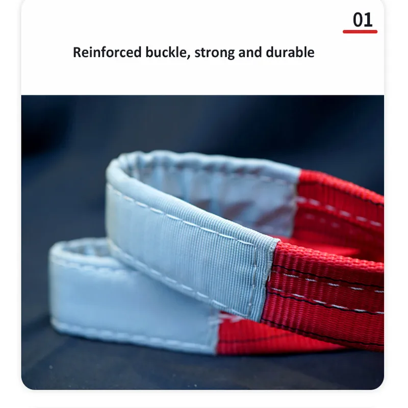 Manufacturer 5 ton  polyester flat lifting belt webbing sling eye to eye webbing sling