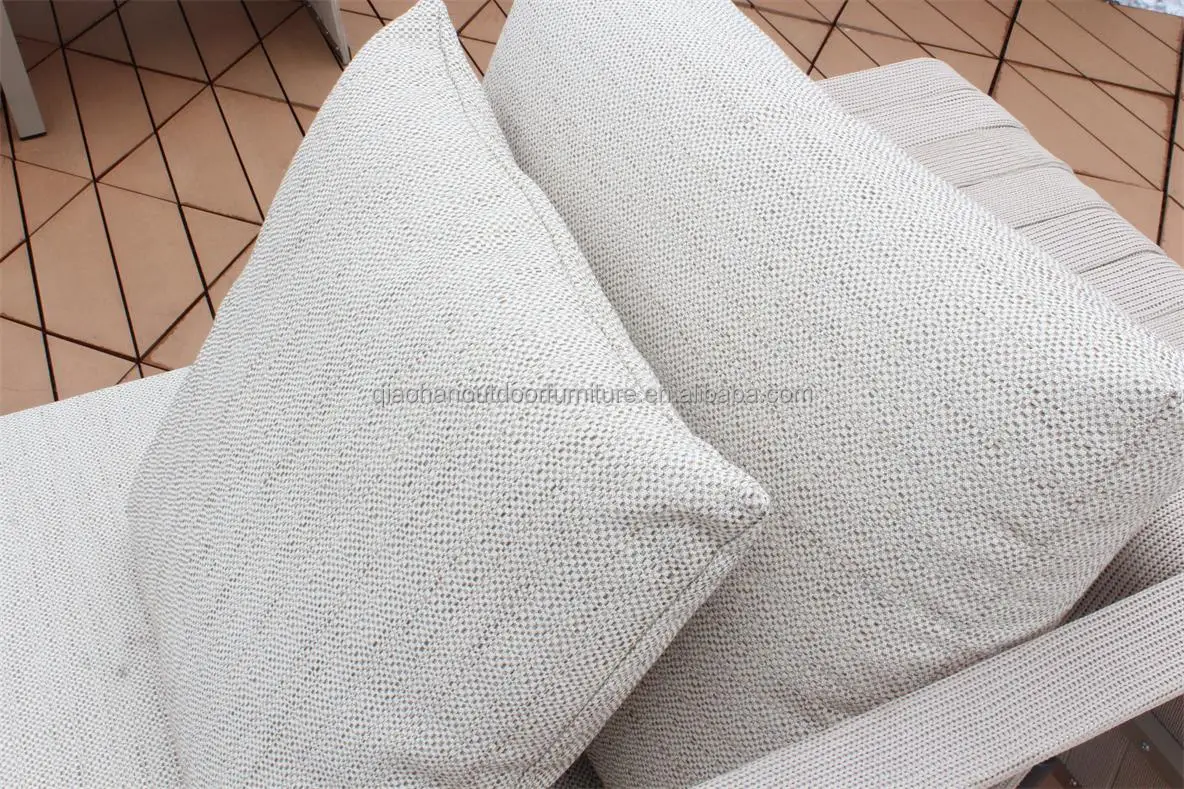 Garden day bed aluminium frame outdoor garden furniture patio rope wrapped swimming pool sun lounger