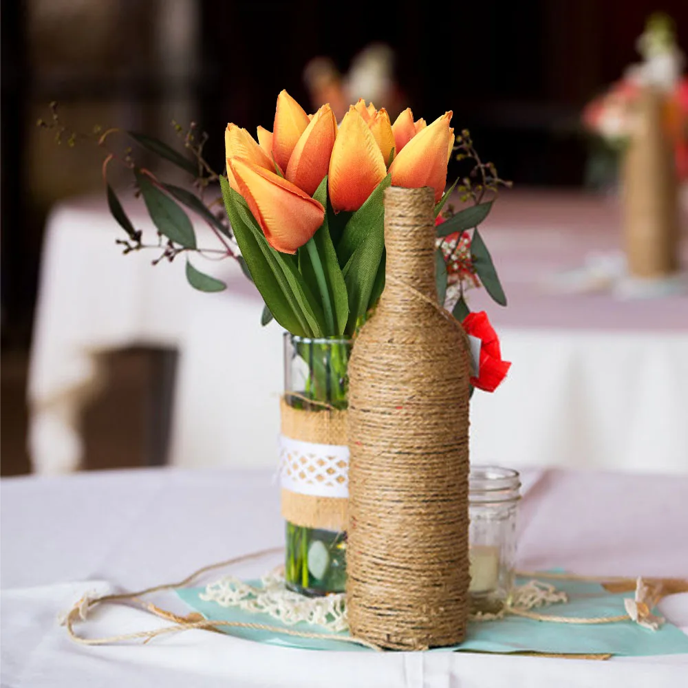 Tulip Flowers Preseved Flower Bulbs Planting Small Faux Silk Plastic Big Pack Garden Light Painting Ring Silicone Tulips