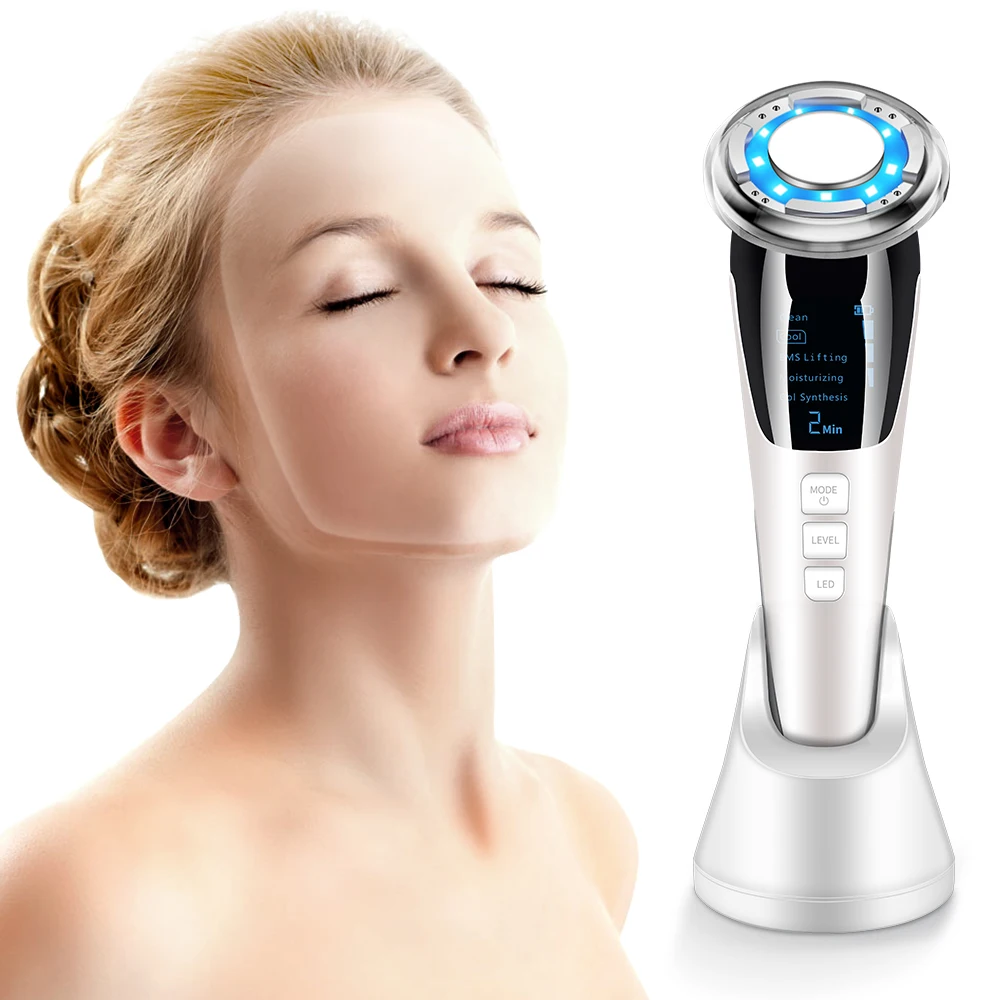 Facial rf machine 2021 ultrasonic instrument skin tightening machine face lift lifting massager with led