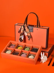 custom logo paper moon cake box packaging with handle top quality bakery packaging box boxes for cakes packing