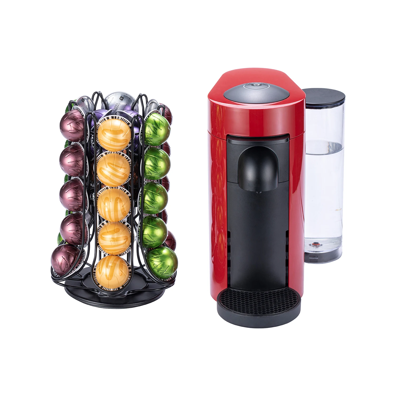 Revolutionary Black Vertuoline Metal Base Coffee Capsule Storage Display Rack 40 Pods Carousel Pod Holder Kitchen Easy Standing