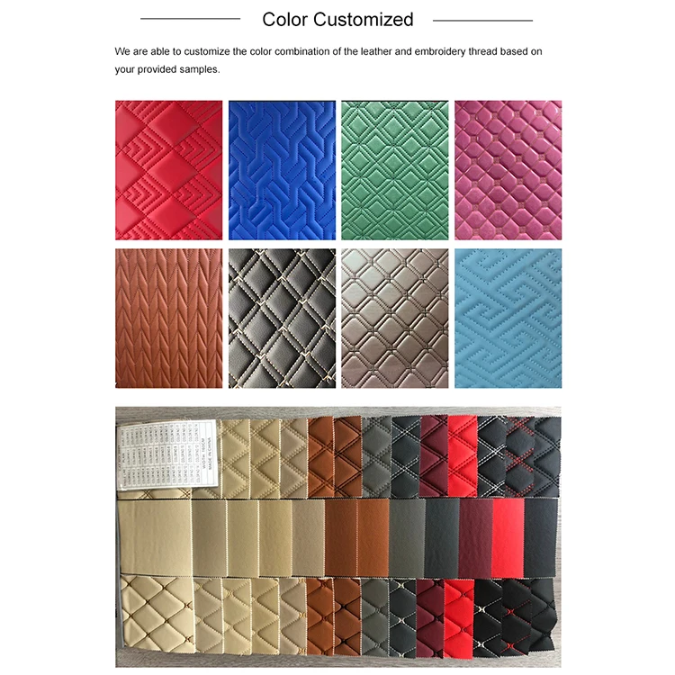 Custom automotive car seat upholstery padded pu pvc leather auto interiors leather for auto upholstery use