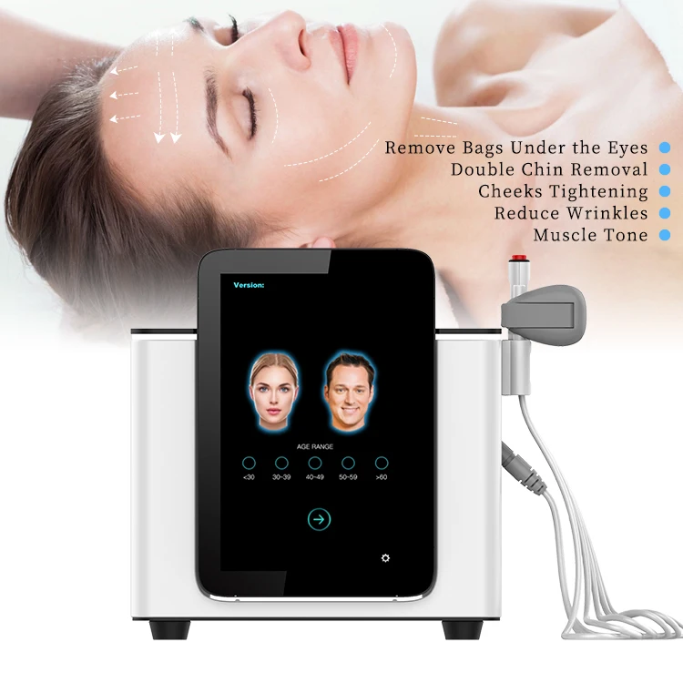 Portable PCRF Facelift Peface Muscle Tone Eye Lift RF Wrinkle Removal Double Chin Facial Contouring EMS+RF Anti-Aging Machine