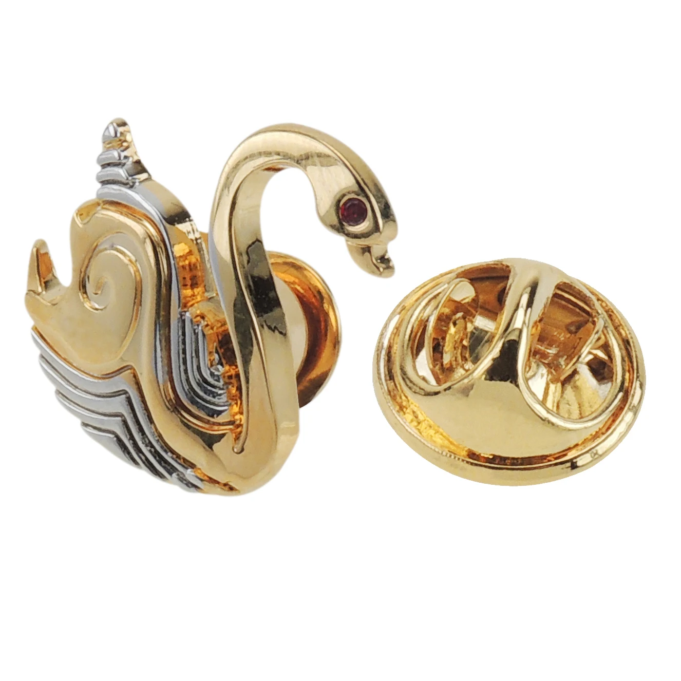 Aformen Swan Design Gold Lapel Pins for Mens Shirt