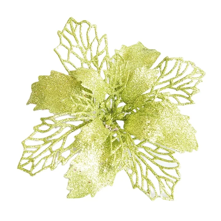 Новый золотой порошок трехслойный очень большой угол цветок Рождественский полый цветок Рождественская елка украшение