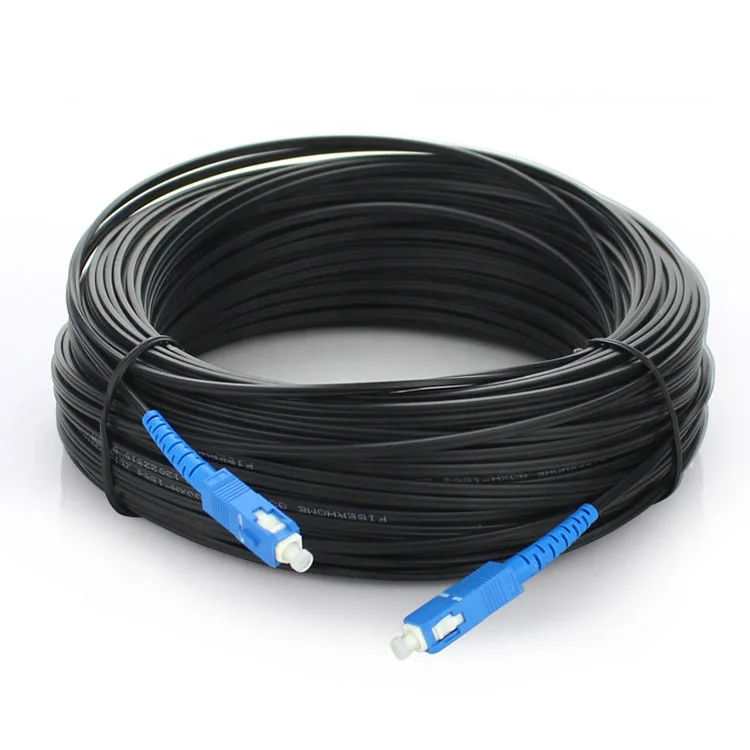 50M 100M 2000M 500M Outdoor FTTH Fiber Optic Drop Cable Patch Cord  SC to SC Simplex SM  Drop Cable Patch Cord