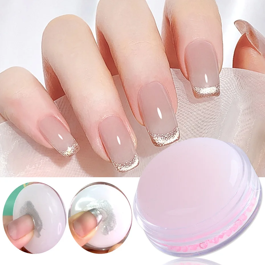 Cross-border new nail tool French nail template transfer tool round flat silicone seal multi-purpose nail