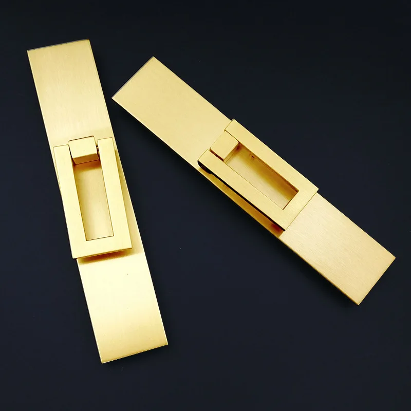 New Chinese Style Shoe Cabinet Bookcase Handle Straight Strip Bathroom Solid Pure Copper Double Hole Modern Simple Copper Handle