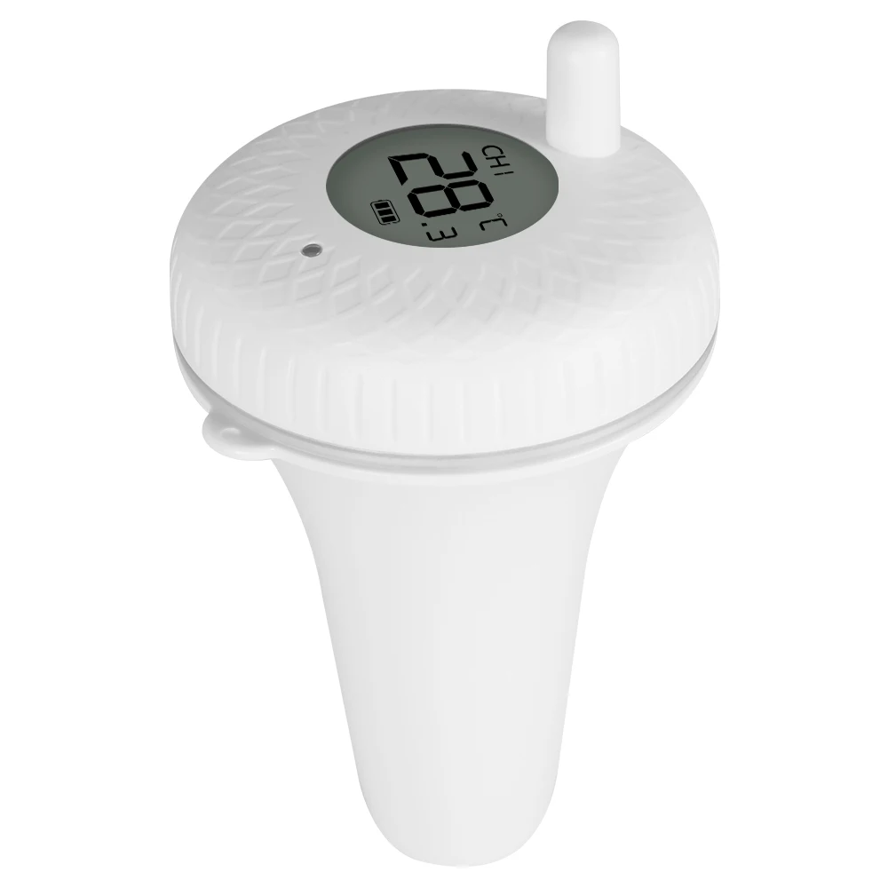 Smart Creation IBS-P02R Wireless Floating Thermometer Wireless RF Pool Thermometer with Indoor Temperature and Humidity Sensor