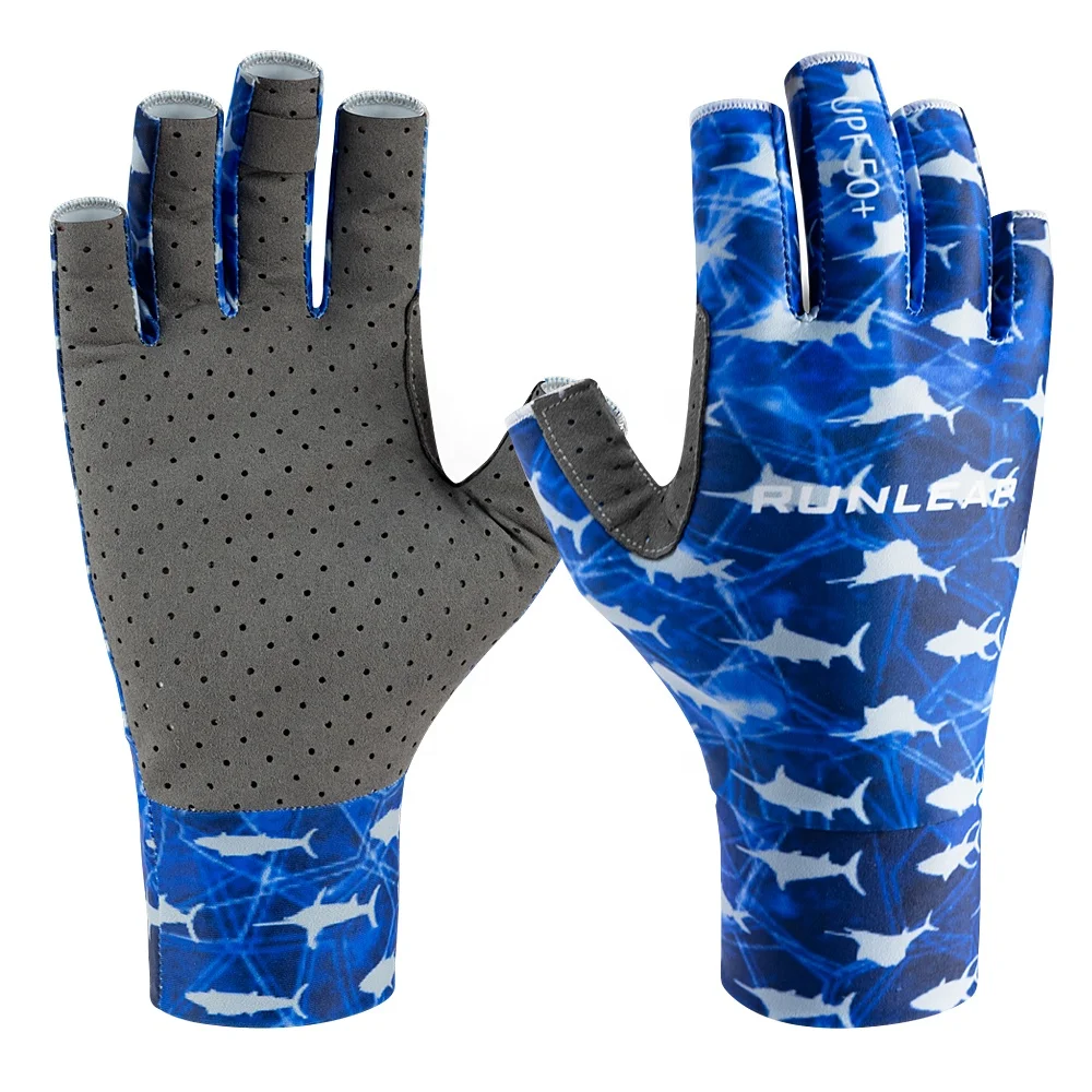 Professional OEM ODM sea fishing gloves full finger UV sun fly angling gloves for men women