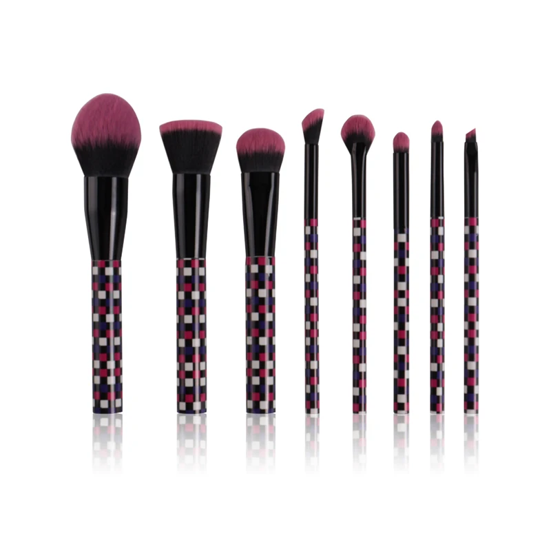8pcs Travel Makeup Brush Set Aluminium Ferrule Brush Kits Soft Cruelty Free Synthetic Hair Beauty Needs Makeup Tools