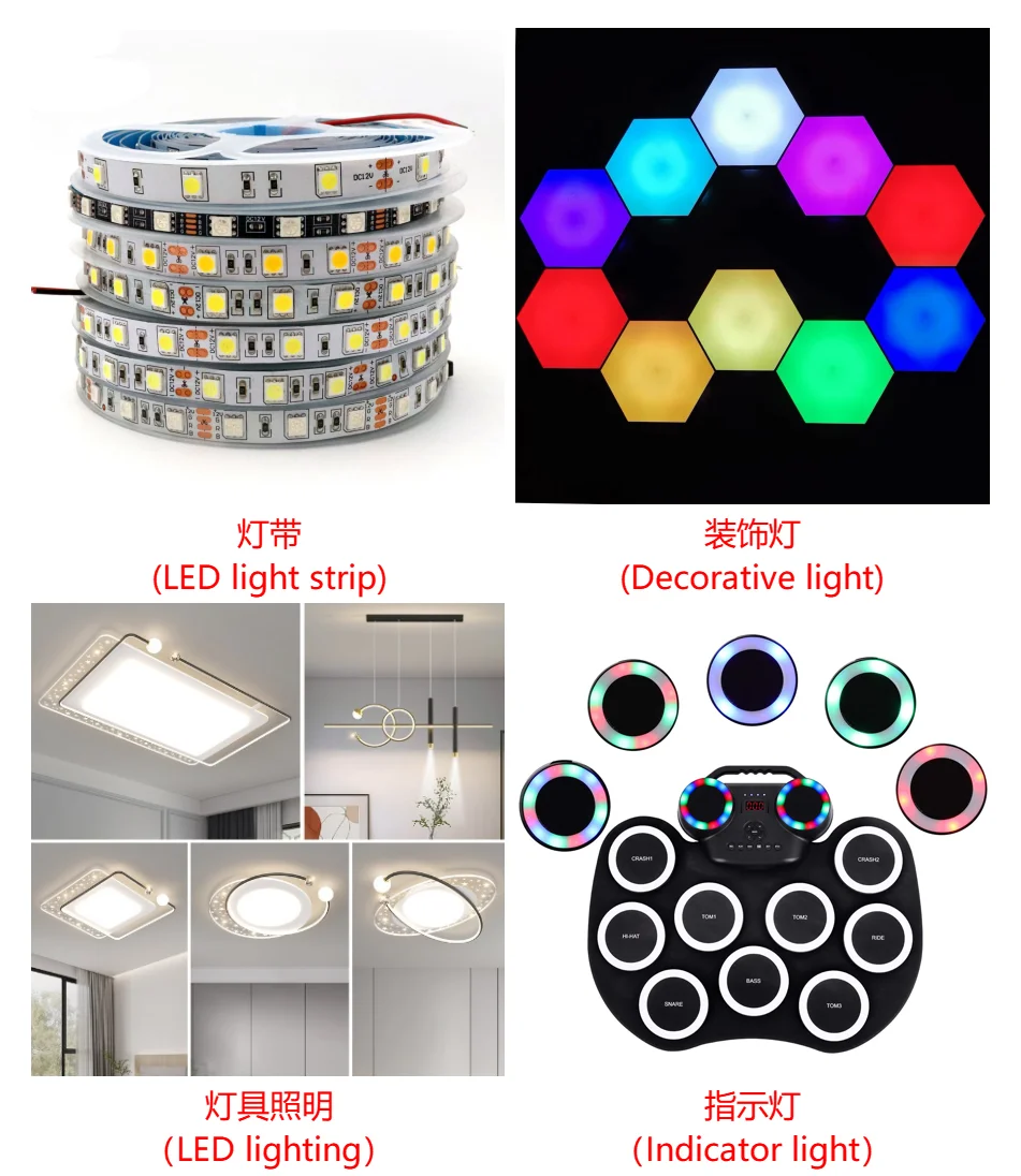 SMD 5050 yellow light chip smd led for pcb assembly 5050 RGB 0.2w 0.5w smd led diode