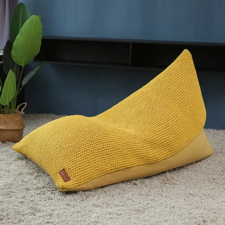 Hand-knitted bean bag lounge lazy bean bag chair