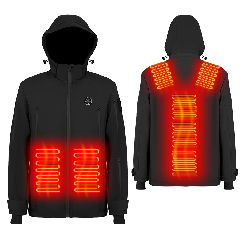 Custom USB Rechargeable Winter Waterproof Mens Hunting Hiking Heated Jacket